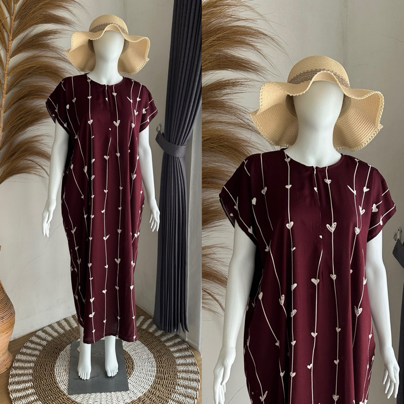 Daster Long Busui Jumbo Rayon LD 130 PB 130 Semata Kaki