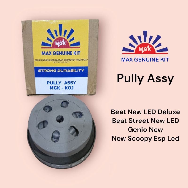 MGK PULLEY PULLY ASSY KOMPLIT SET GENIO BEAT NEW DELUXE BEAT STREET LED NEW GENIO 2020 2021 2022 KOD
