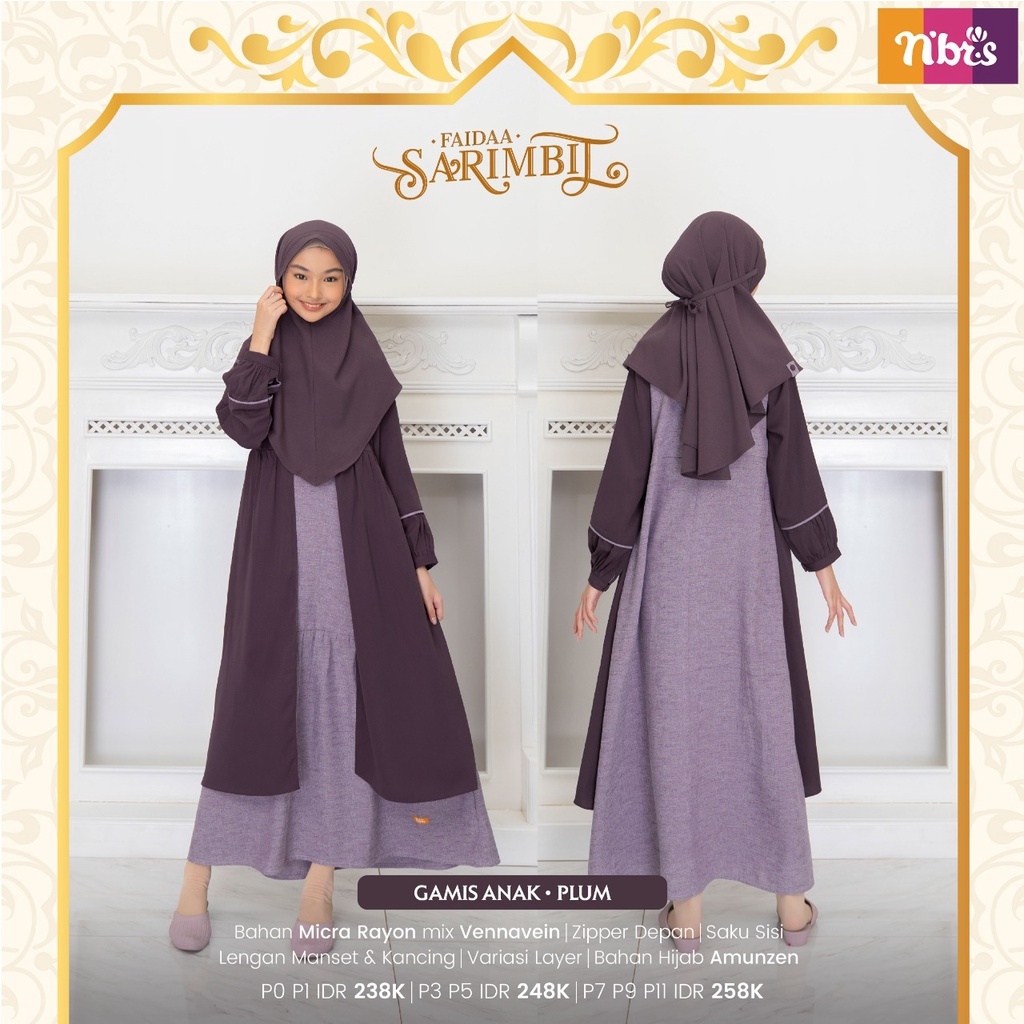GAMIS ANAK FARIDA BY NIBRAS PLUM GAMIS KELUARGA
