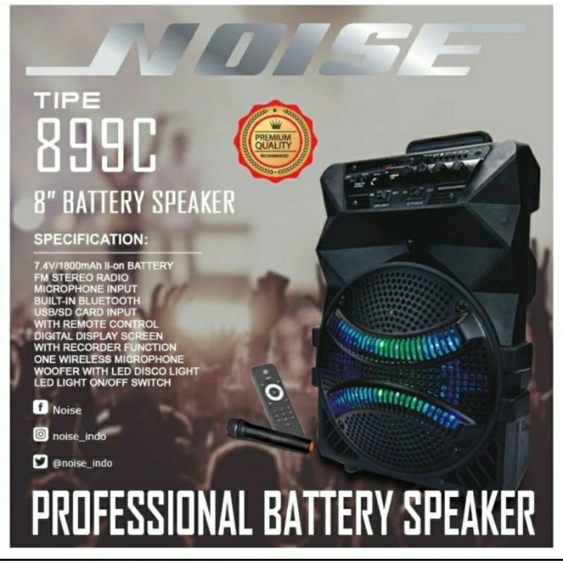 Noise 899 C Speaker Multimedia Portable Bluetooth 8" Garansi Resmi SNI