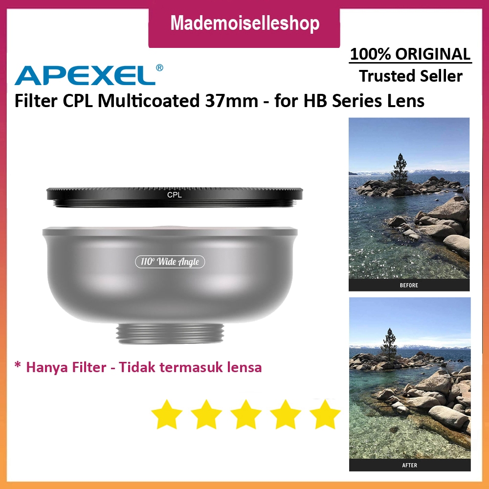 Apexel Filter CPL Multicoated 37mm for Apexel HB Series Lens - 100mm Macro Lens - HD 110 Wide Angle 