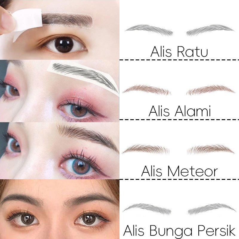 Patch Alis Bionik Tato Alis Anti Air 6D Semi Permanen Tahan Lama Stiker