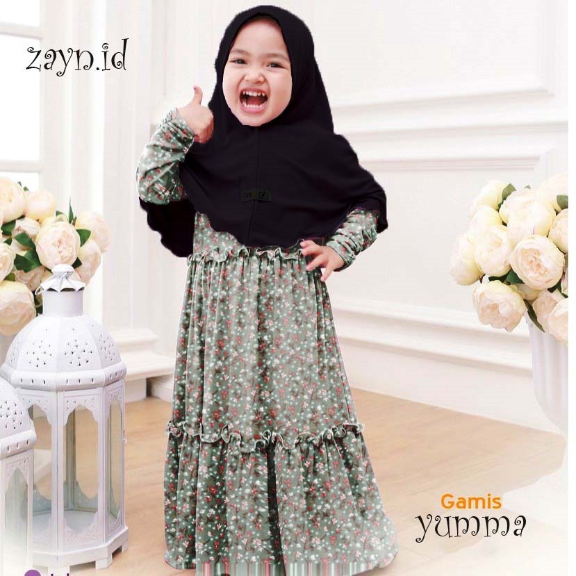 GAMIS SUSUN ANAK GAMIS ANAK PEREMPUAN TERBARU GAMIS ANAK MUSLIMAH APLIKASI REMPEL BAWAH USIA 4-12 Th