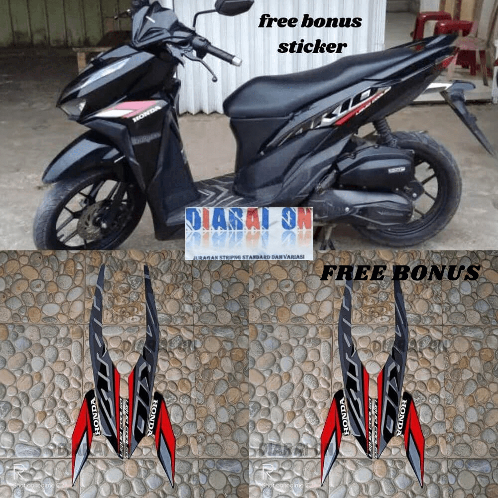 Striping Stiker Honda Vario 125 2021 - Vario Click 125 Led Hitam Murah