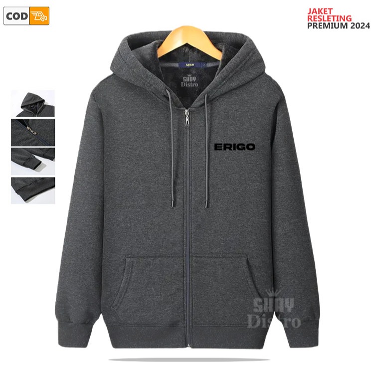 COD Jaket Resleting | Hoodie | Resleting Jaket Hoodie | Erigo Capital Keren Text Hitam Jaket Resleti