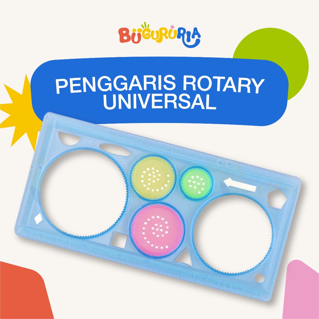 

Bu Guru Ria - Penggaris Rotary Garisan rotari kembang Magic spirograph geometrik ruler 20cm