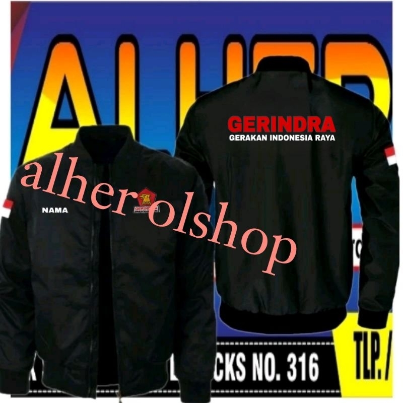 jaket bomber partai Gerindra terbaru Jaket Gerindra jaket partai Gerindra jaket bomber Gerindra jake