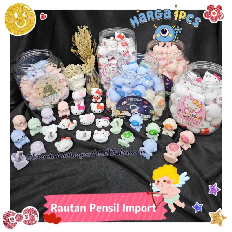 

RAUTAN PENSIL FANCY IMPORT / RAUTAN PENCIL MOTIF ASTRONOT DINO HELLOKITY / SERUTAN LUCU 1 LUBANG / CUTE SHARPENER / RHK37201918