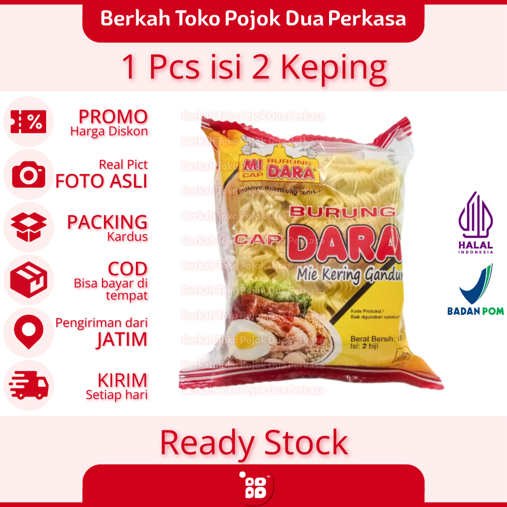 

Mi Cap Burung Dara Merah Mie Kering Gandum 136 g isi 2 Keping [JATIM]