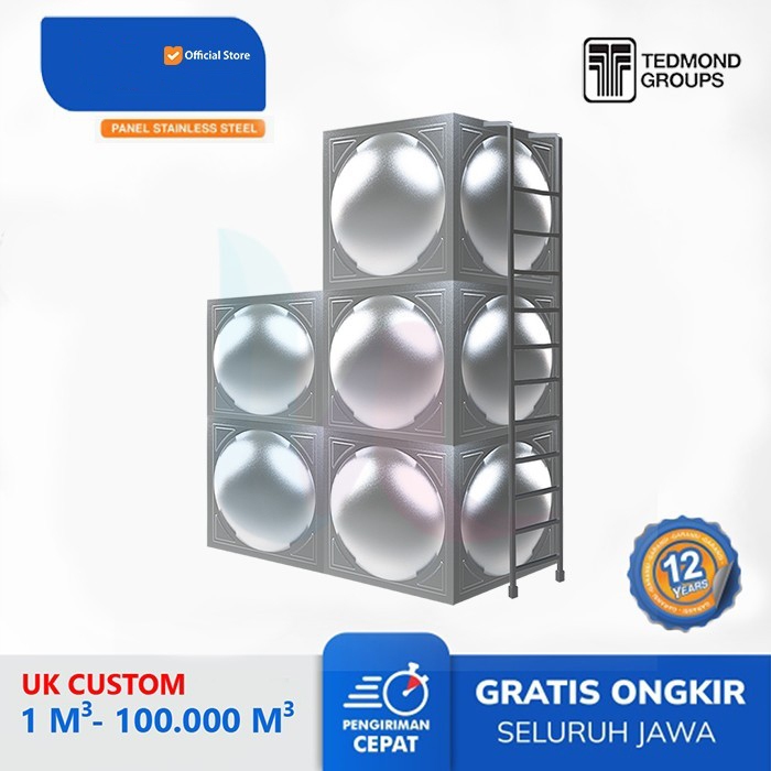 TANGKI AIR PANEL STAINLESS STEEL 5000 LITER GRAND TANGKI FABRIKASI INDUSTRI