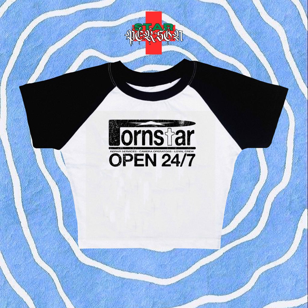 STARPERSON | CROP TOP TEE PORNSTAR REPAIR SERVICES | GRUNGE | Y2K | METAL | VINTAGE | ANIME | BAND |