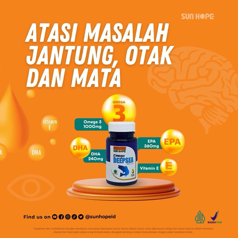 Sun Hope Omega DeepSea Minyak Ikan 1000mg Original ВРОМ