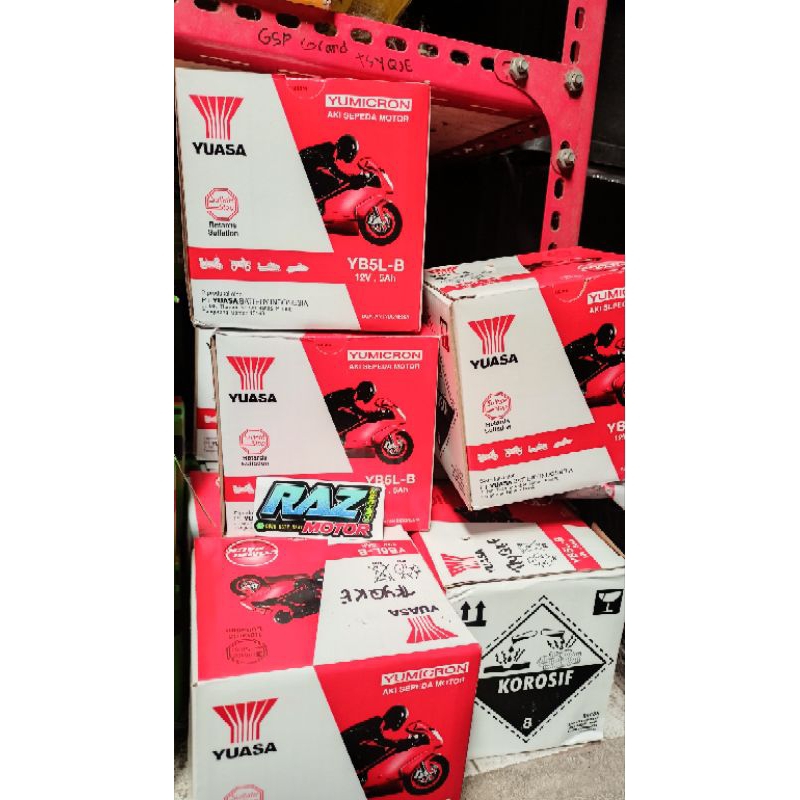 aki Yuasa YB5LB 5 12 VOLT 5 AMPER AKI BASAH MOTOR YUASA GRAND MIO