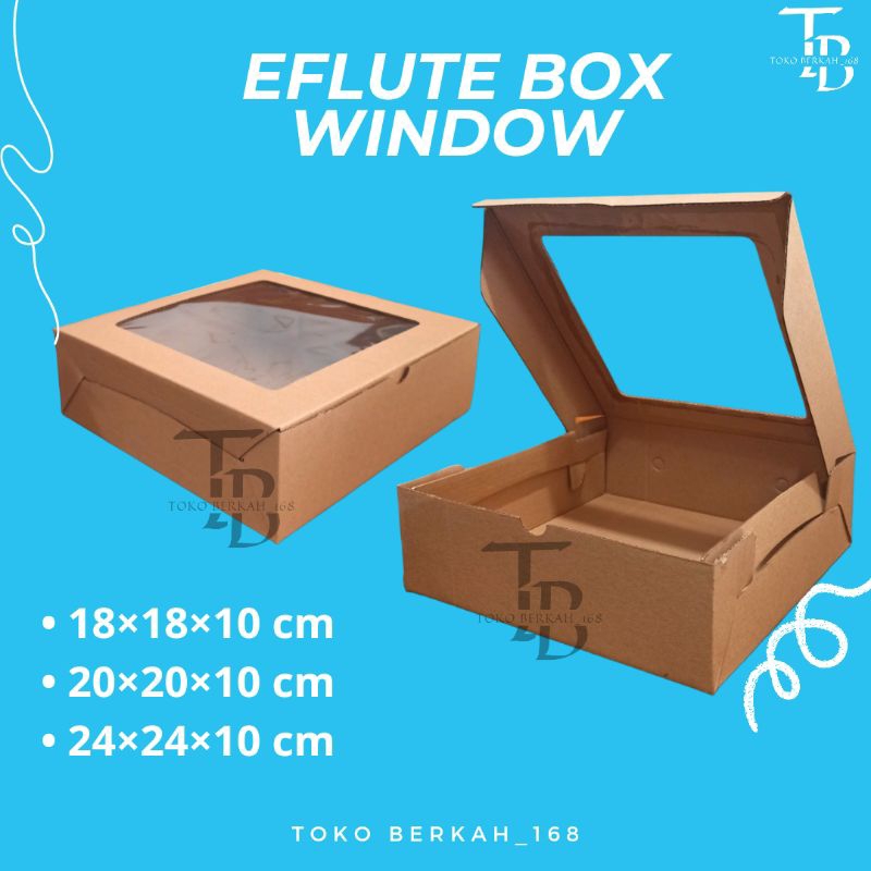 

DOS / DUS EFLUTE WINDOW TINGGI 10 CM / BOX HAMPERS EFLUTE TEBAL / DUS HANTARAN MIKA ATAS