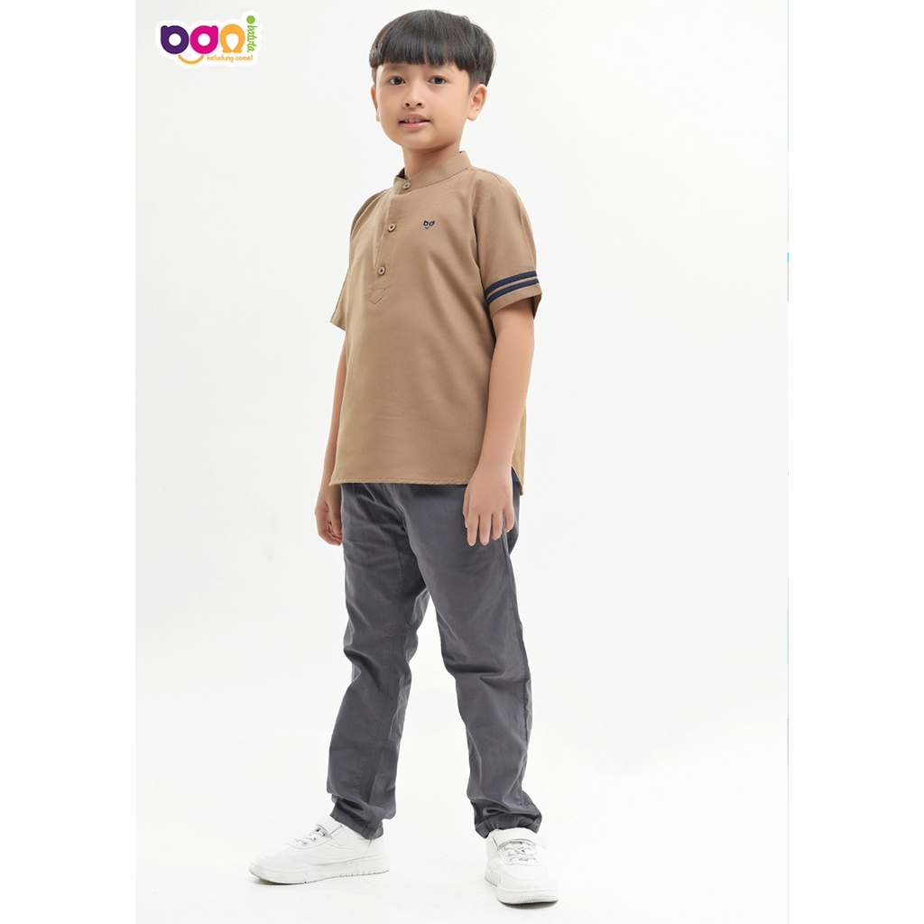 Kemkid Falzan | Kemeja Anak | Kemeja Lengan Pendek Anak | Kemeja anak Bani Batuta | Baju Anak Laki-l