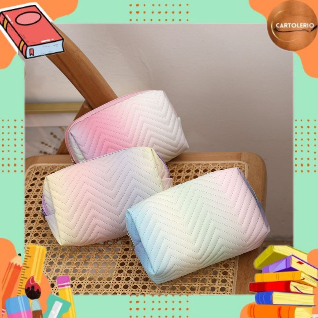

Kotak Pensil Gradient / Makeup Travel Bag Kulit PU SK0095