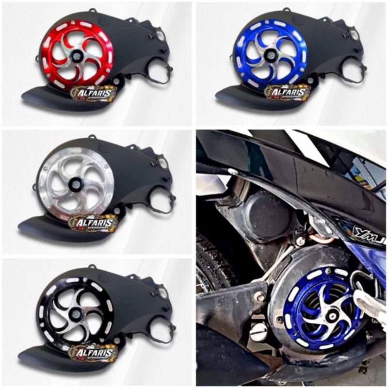 Tutup cover kipas mesin set spinner almunium yamaha mio j mio gt soul gt 115 fino 115 x ride 115cc