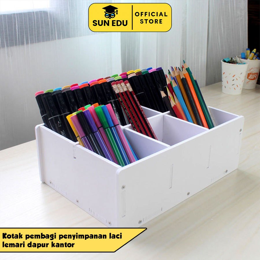 

Tempat Penyimpanan Kotak Pensil Persegi/ Storage Box Organizer Laci Kantor