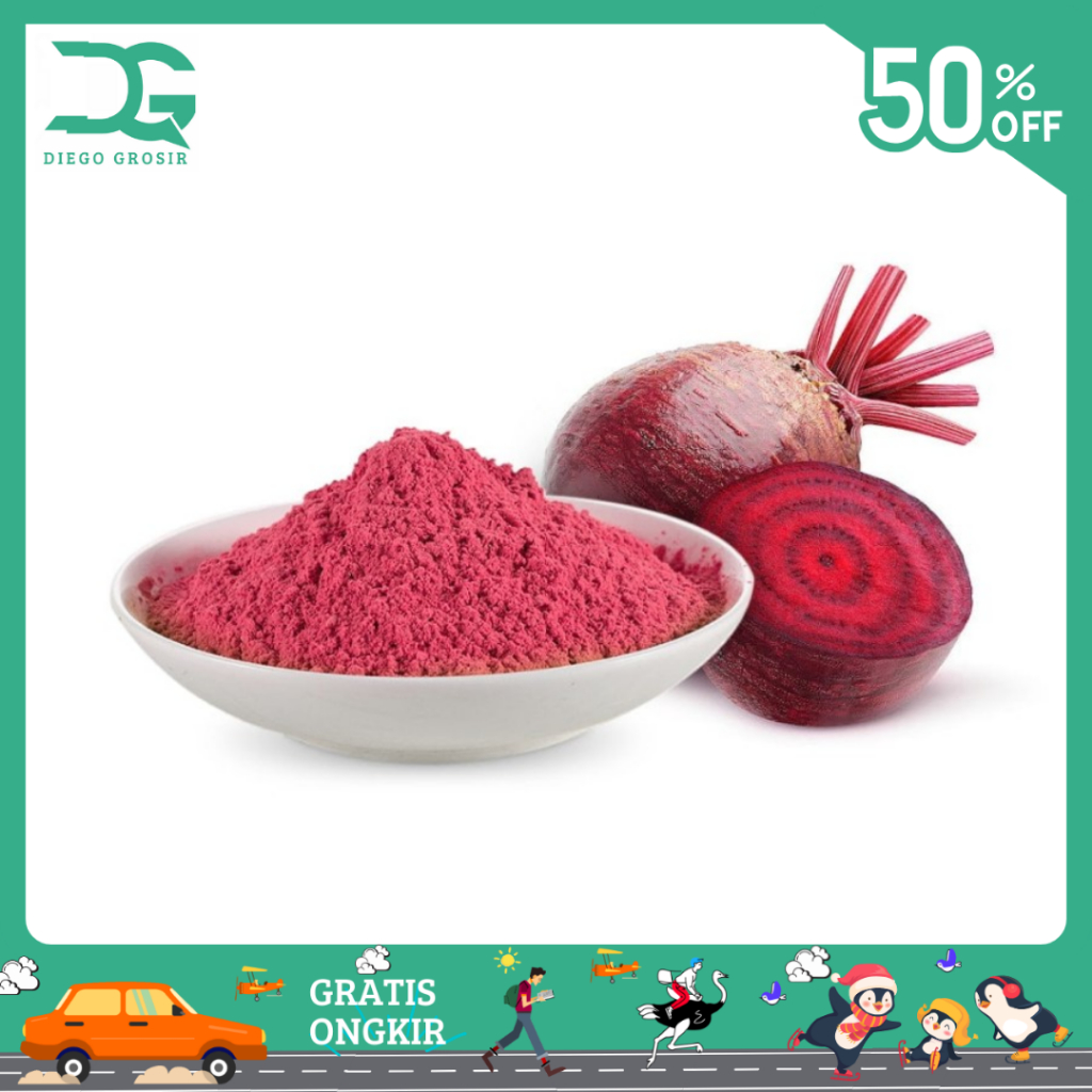 

TERLARIS BUBUK JUS BIT MUDAH LARUT TANPA AMPAS / SPRAYED DRIED BEETROOT BEET