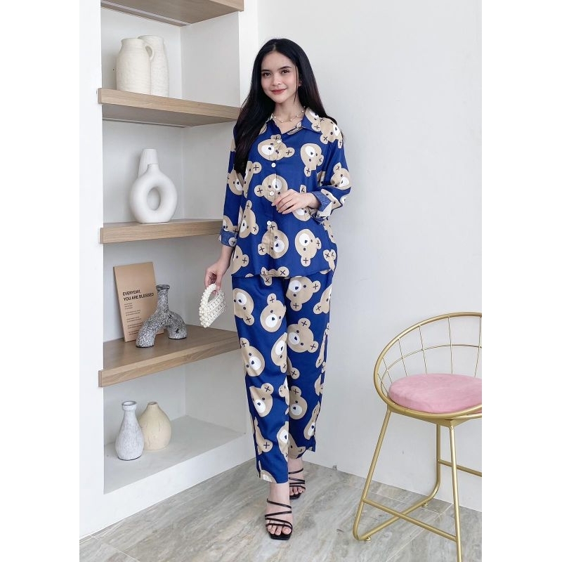 Medina set hd.id hdid / Setelan piyama rayon/ one set piyama pajamas/ baju setelan