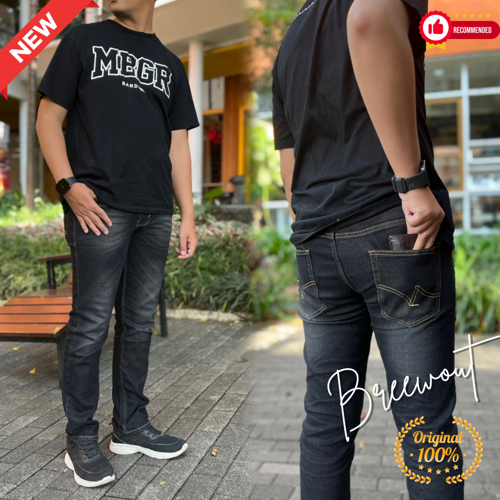 Celana Jeans Bageler Slim Fit Salvadge Denim Salvadge Black Jazz Bn Gold Premium Stretch Tebal