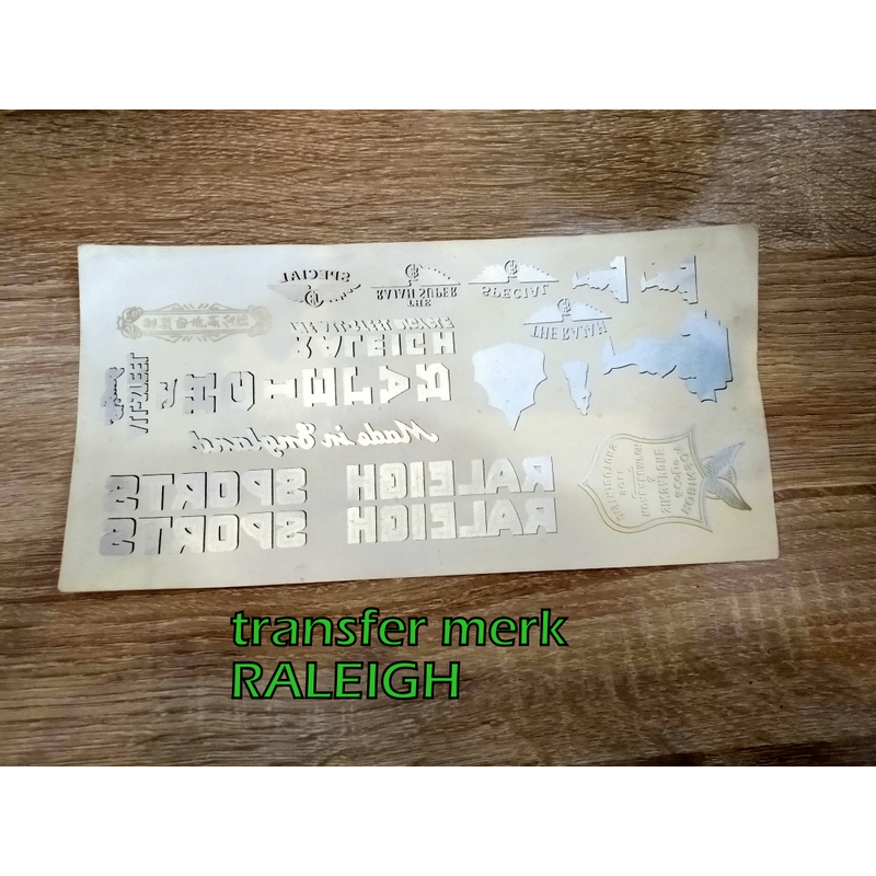 TRANSFER MERK RALEIGH STIKER MERK RALEIGH TM SEPEDA ONTHEL TRANSFER MERK SEPEDA ONTHEL RALEIGH
