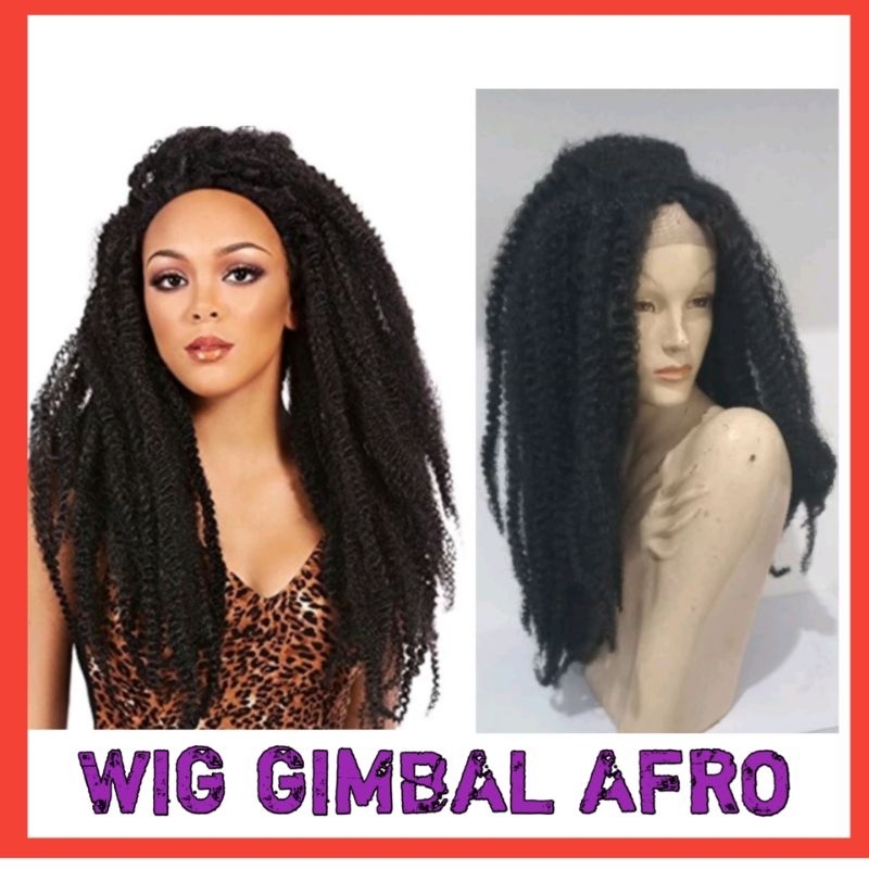 Wig Gimbal Afro Rambut Panjang Rambut Palsu Gimbal Artis Penyanyi Reagee Rambut Palsu Gimbal Anak Ve