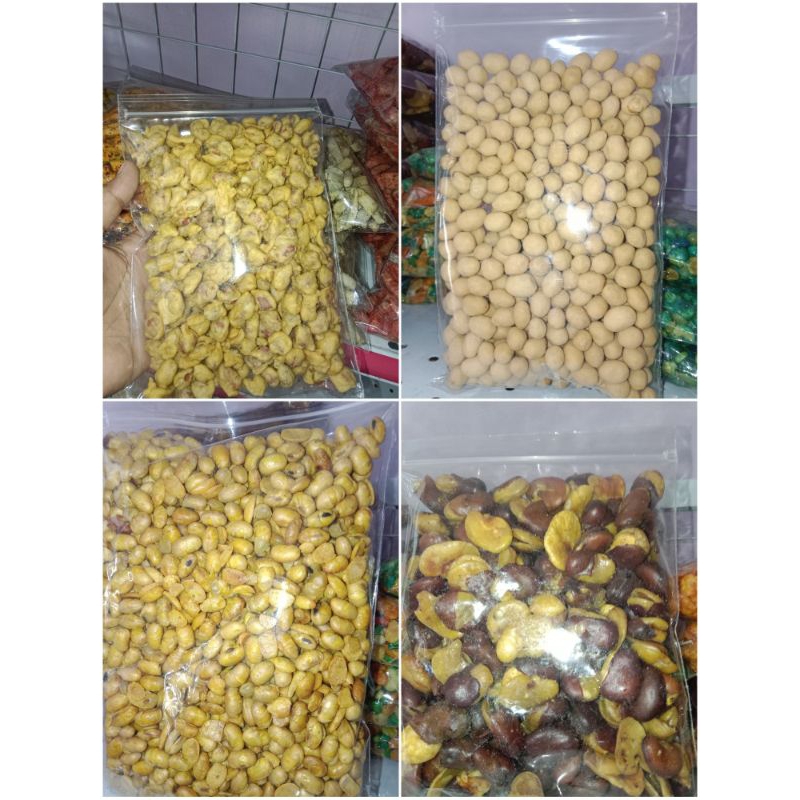 

kacang koro kulit, kacang atom telor, kacang kedelai, kacang bandung perbungkus