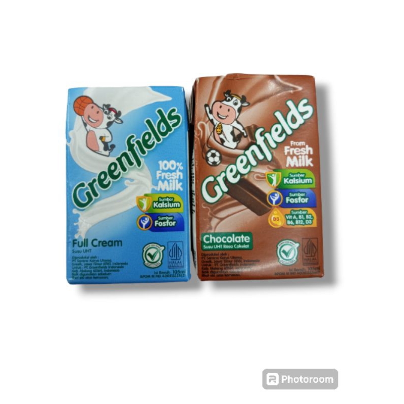 

Greenfield susu 105 ml full cream dan coklat.