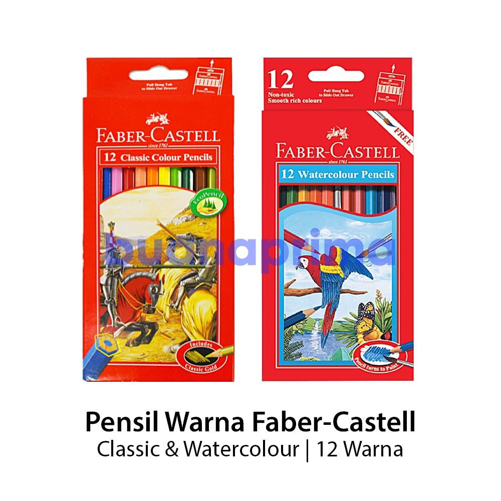 

Pensil Warna Faber Castell 12 Warna Panjang Classic Watercolour Klasic Colour Pencil Color