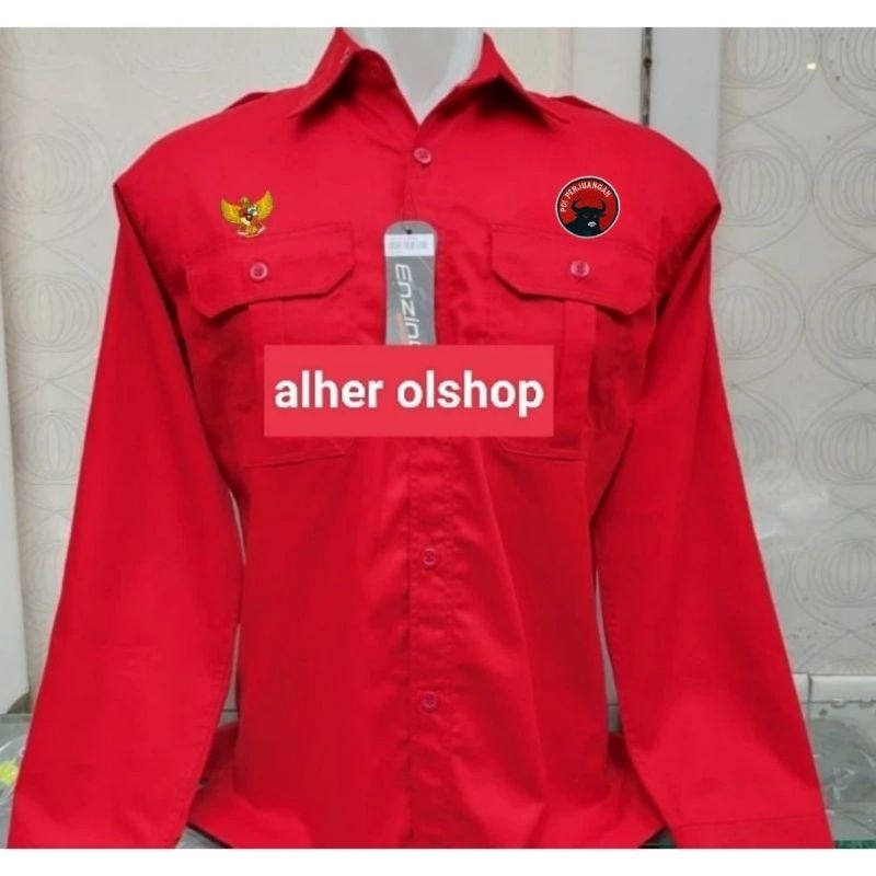 BIG size kemeja partai pdi terbaru baju PDI baju partai PDI baju PDIP kemeja PDP kemeja partai PDIP 