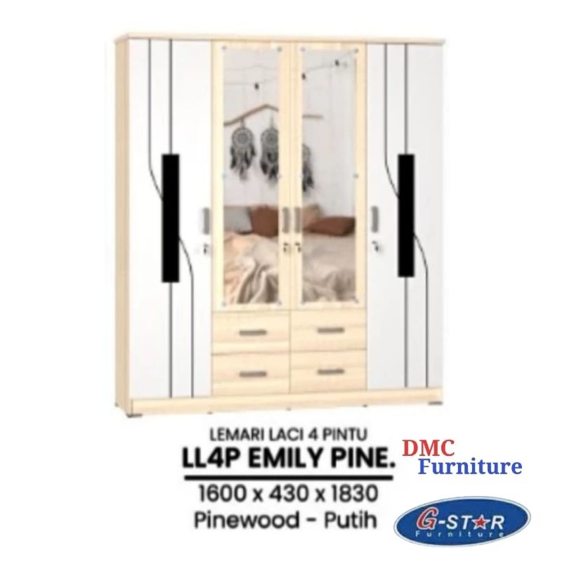 lemari baju 4 pintu lemari pakaian 4 pintu murah lemari jumbo kaca