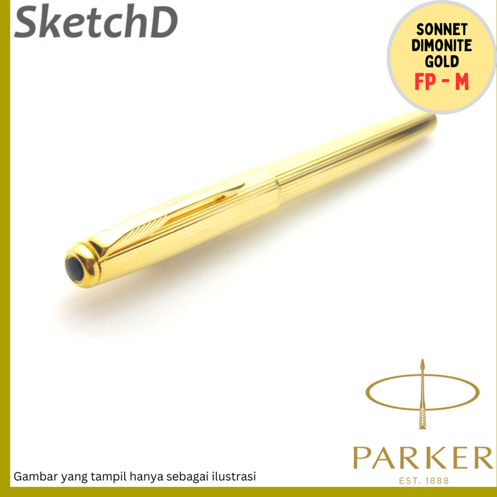 

Parker Sonnet Dimonite Gold + Gold Trim GT FP - Fountain Signature Pen