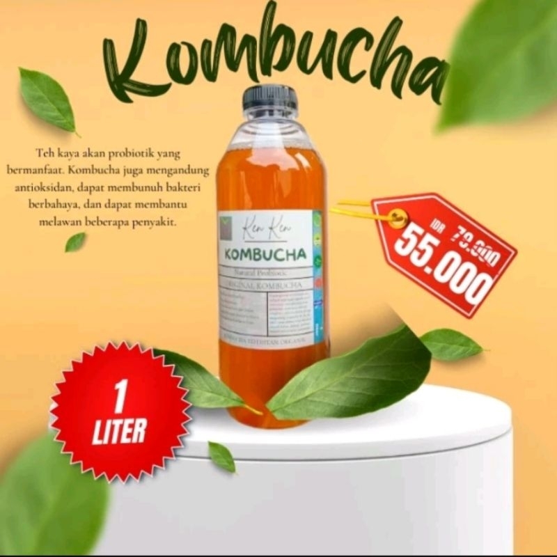 

Kombucha minuman segar probiotik baik untuk kesehatan usus dan kulit baik untuk penderita eksim isi 1 liter