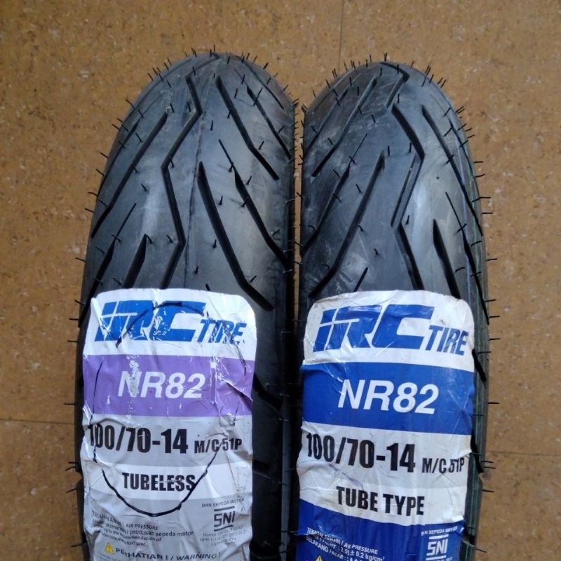 Ban Luar IRC 100/70 Ring 14 NR-82 Ban Belakang Motor Matik Mio S/Z Soul GT Fino 125/Grande Xride X R