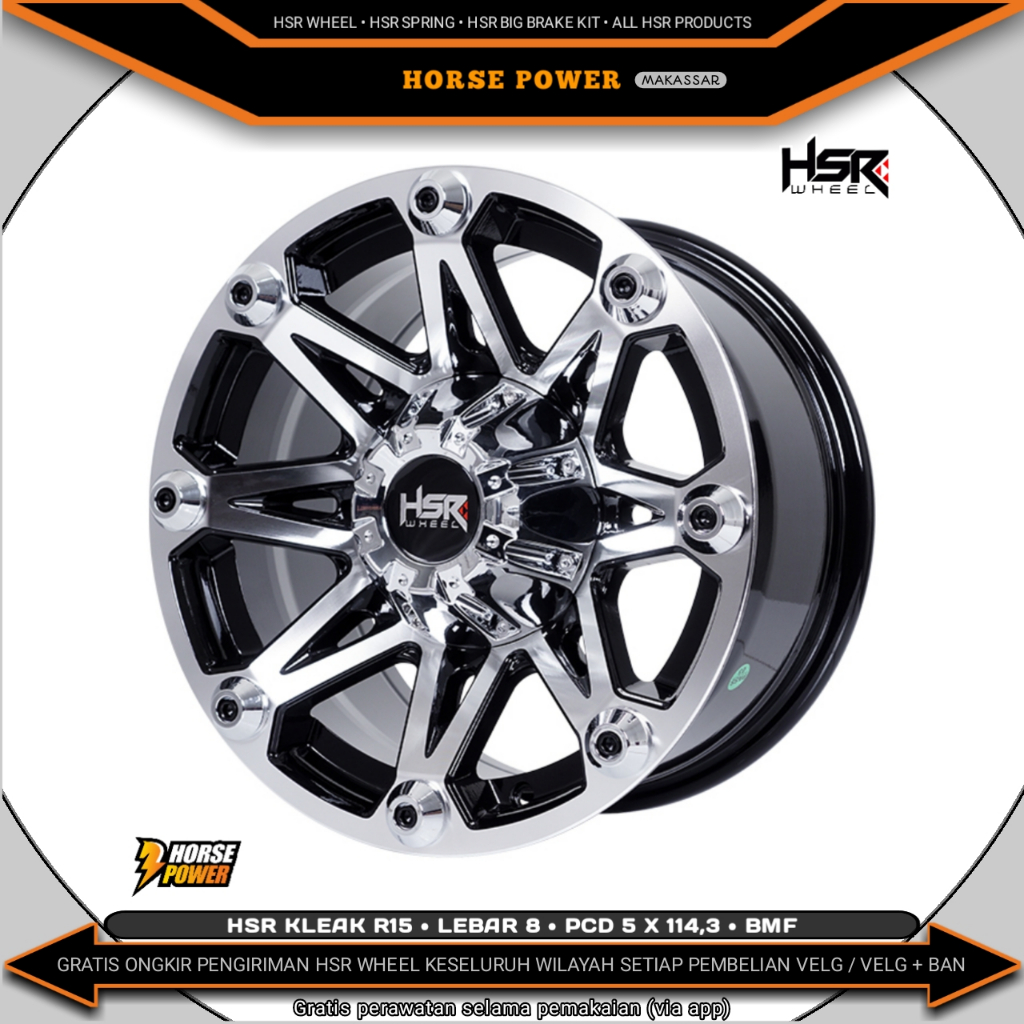 Velg R15 • Mobil 5 Baut Roda • Pcd 5 x 114,3 • Hsr Kleak