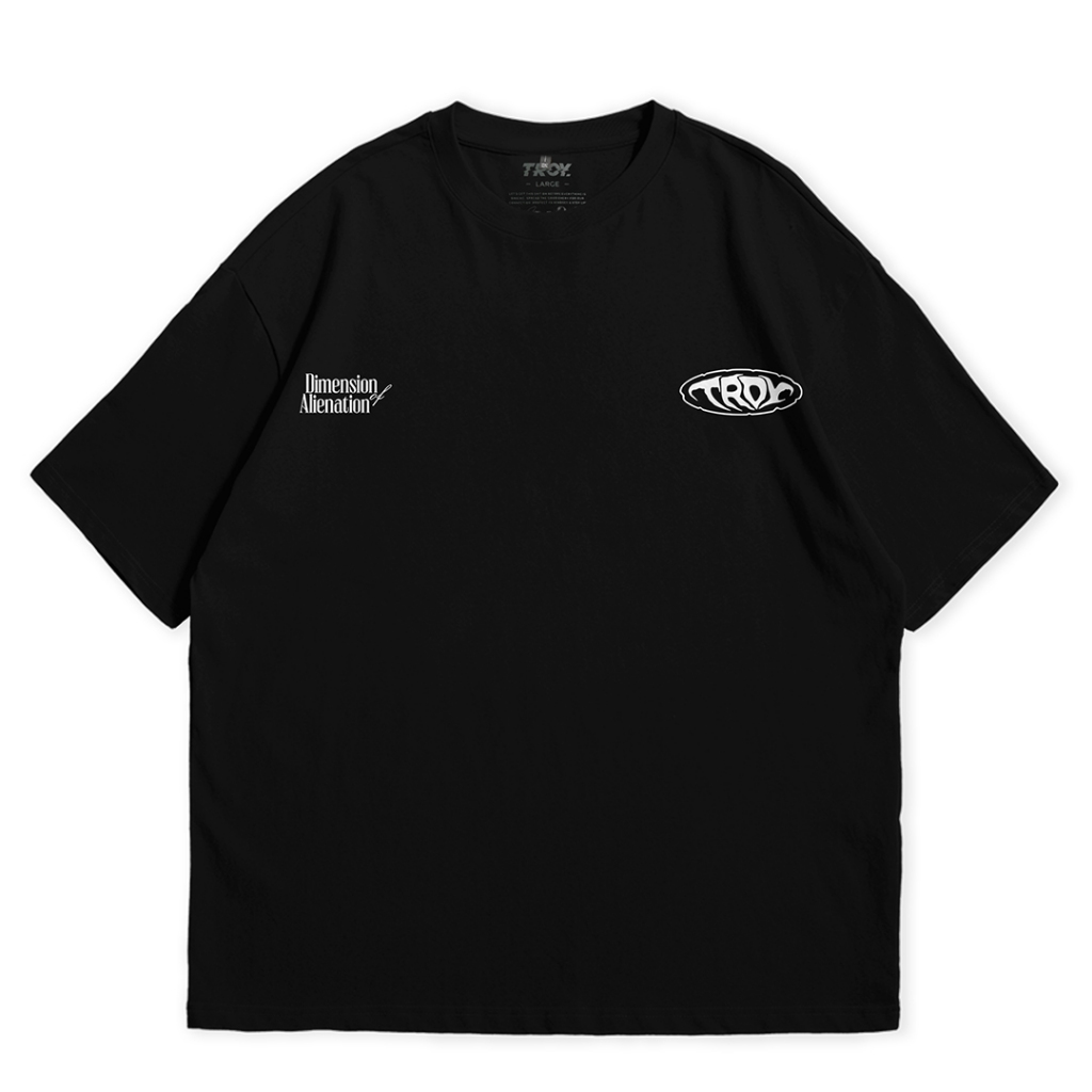 Troy Company Oversize Tshirt Black Alienation - Kaos Oversize Lengan PendekHitam Dimension OVD 2527