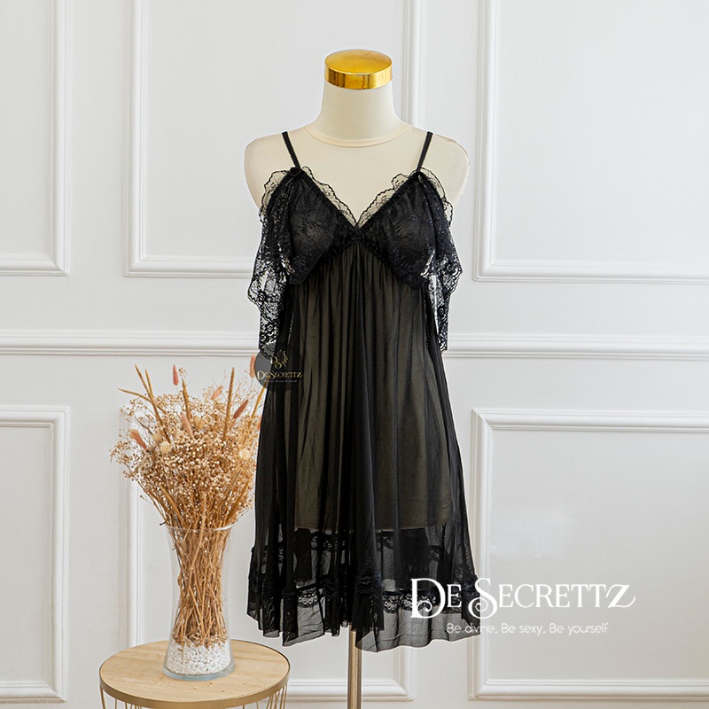 DeSecrettz DAISY Baju Tidur Wanita Dewasa Model Lingerie Big Size, Includes Lingerie + G String, Baju Tidur Wanita, Baju Dinas Depan Suami, Babydoll Lingerie, Pakaian Dalam Wanita, Lingerie Murah, Sleepwear-7