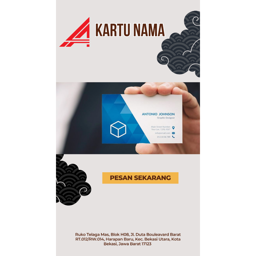 

Kartu Nama Bussnies Card 1 sisi / 2 sisi Custom Art Carton