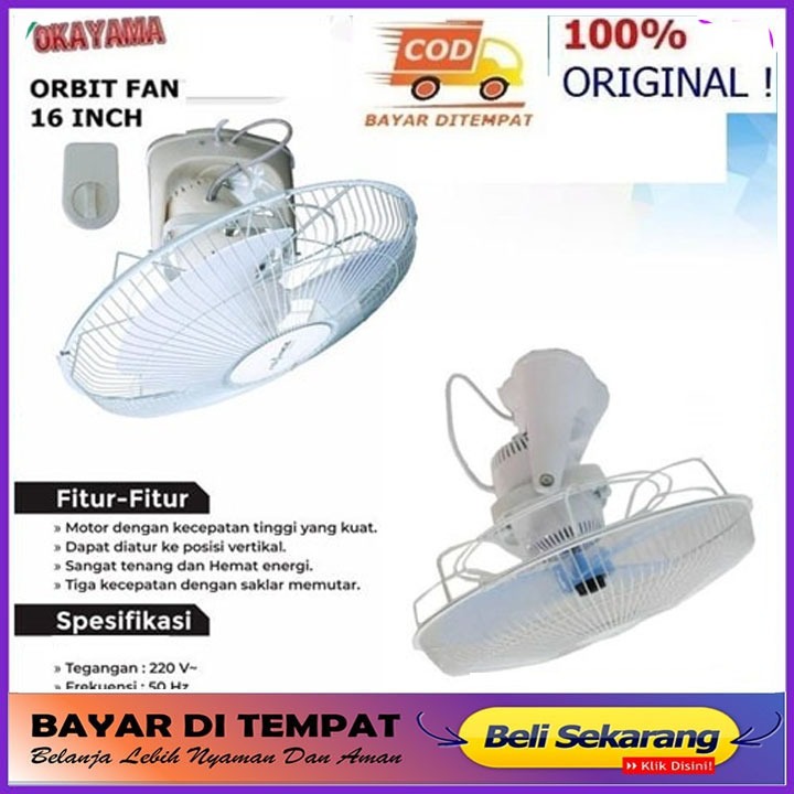 Okayama Kipas Angin Plafon/Orbit Fan /Auto Fan Okayama 16 Inch OK-1655 PROMO NEW