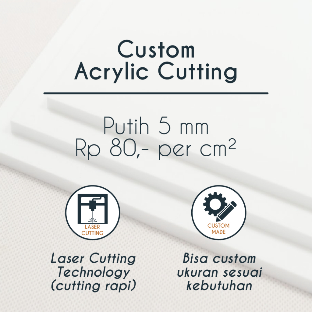 Akrilik 5 mm Putih Custom Laser Cutting / Potongan Acrylic