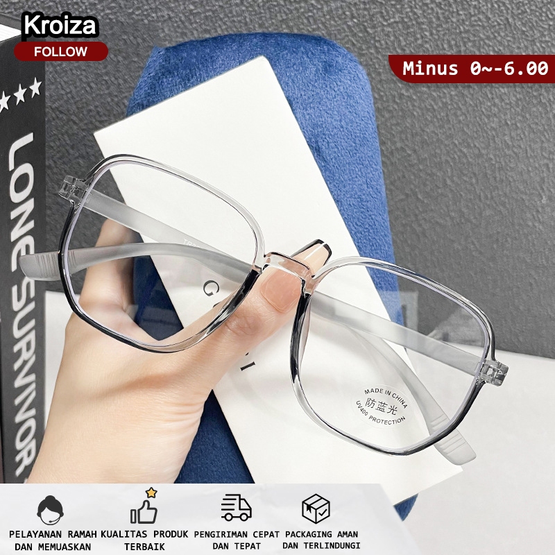 Kacamata Minus Photocromic Silinder Wanita Pria Frame Anti Radiasi Blueray Kaca Mata Optik