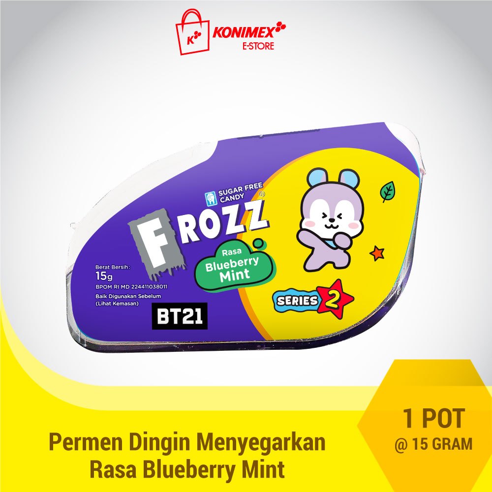 

FROZZ Blueberry Mint permen bebas gula, rendah kalori & dingin menyegarkan