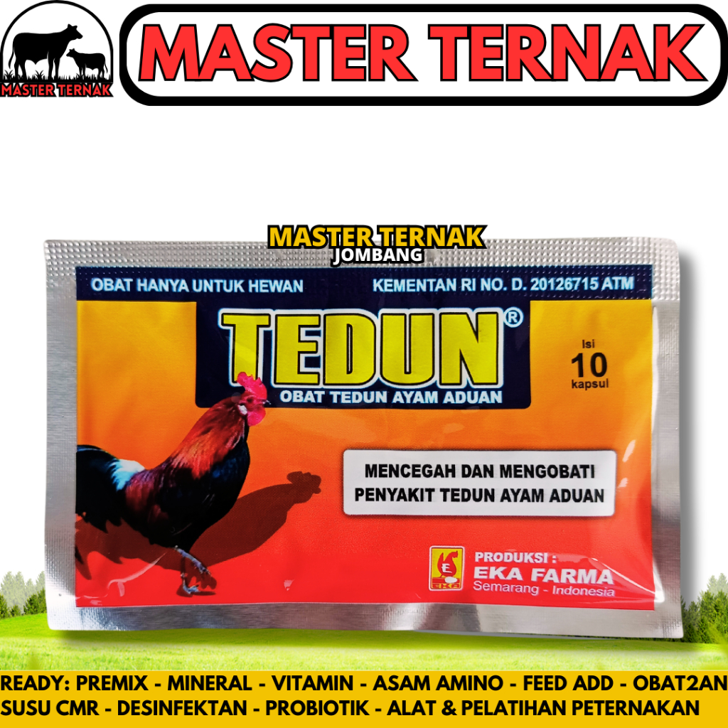 TEDUN 10 KAPSUL EKA FARMA - Obat Ayam Aduan Turun Urat Ayam Pincang Obat Kaki Ayam Turun Urat Bengka