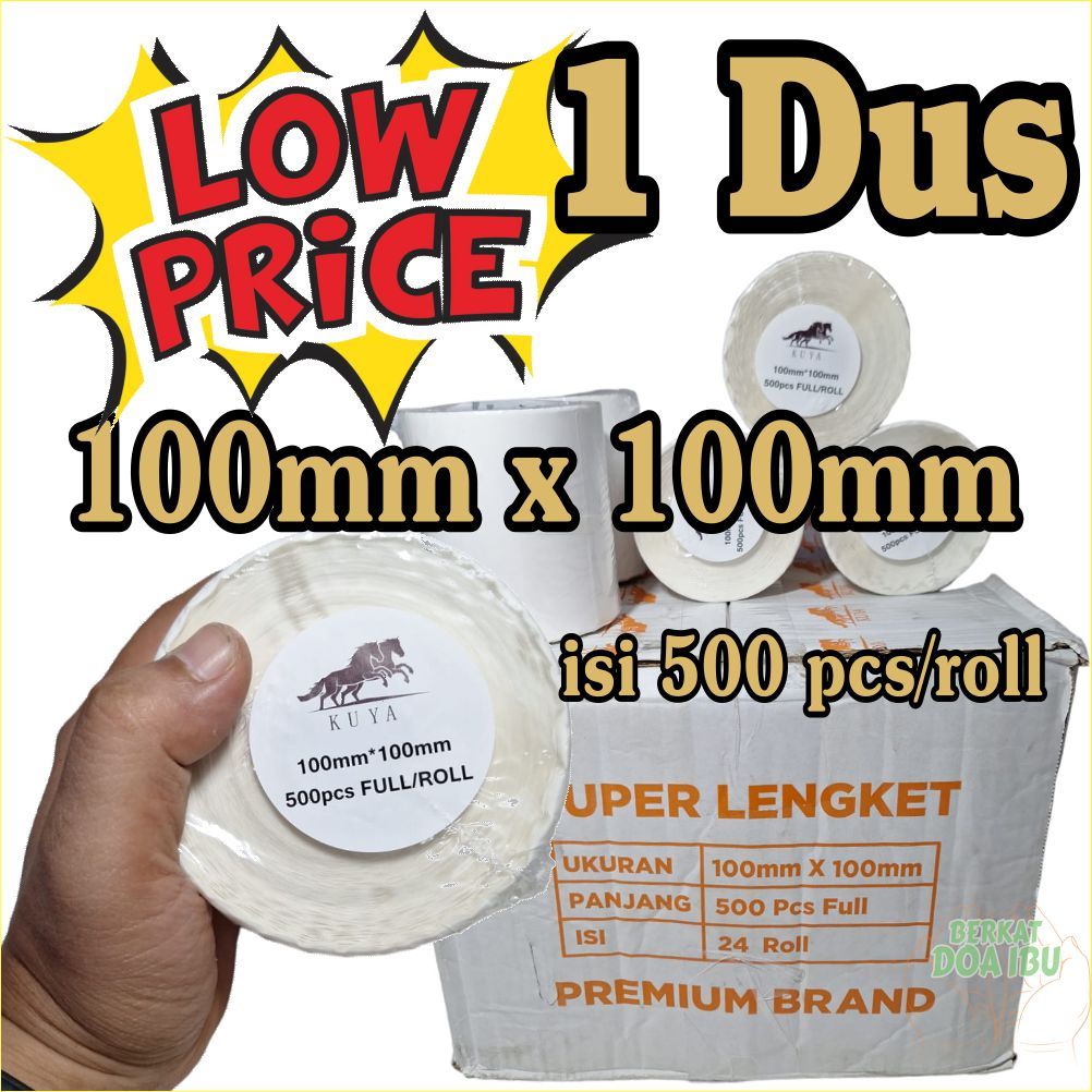 

LOW PRICE HARGA MURAH UNTUK 1 DUS STIKER THERMAL 100X100X500 STIKER RESI LABEL