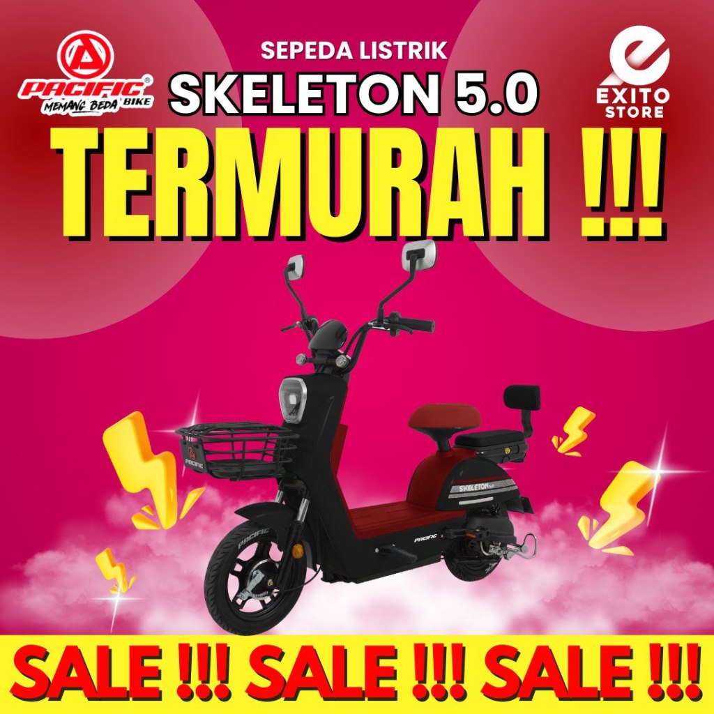 Sepeda Listrik Pacific Skeleton 5.0 New Selis By pacific