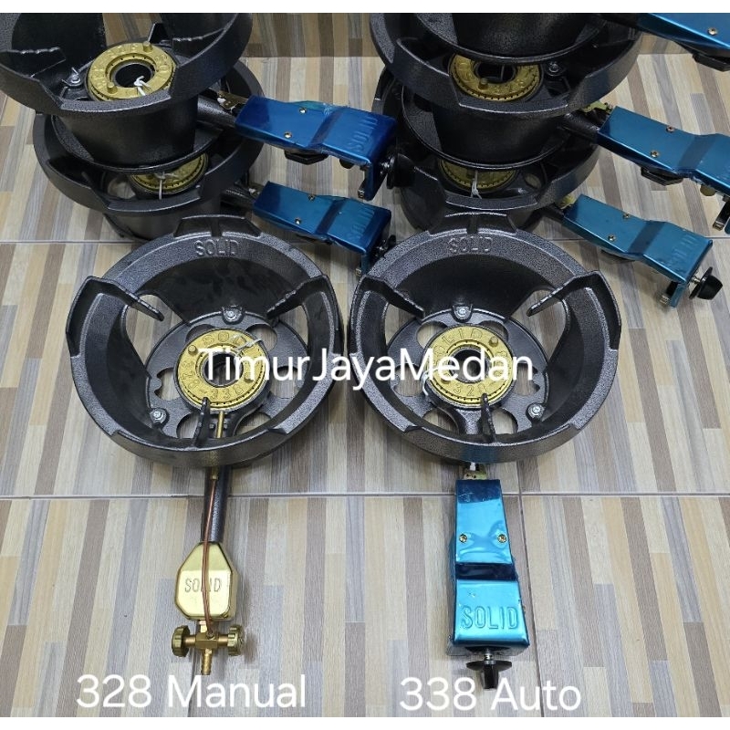 Kompor Gas 1 Tungku SOLID High Press Bahan Besi Cor Kuat Tahan Beban Api Besar Tinggi 328 Manual 338