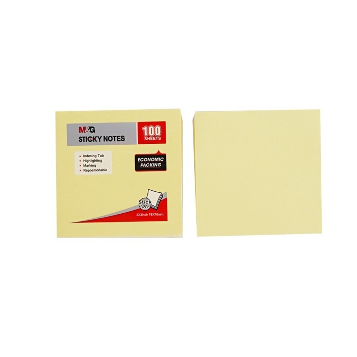 

TBMO M&G STICKY NOTES 3X3 100 SHEETS YELLOW COLOR 76X76MM - 109599/YS-222