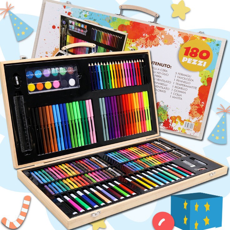 

Crayon Set 18pcs box Kayu Painting Wooden Art Drawing Sets