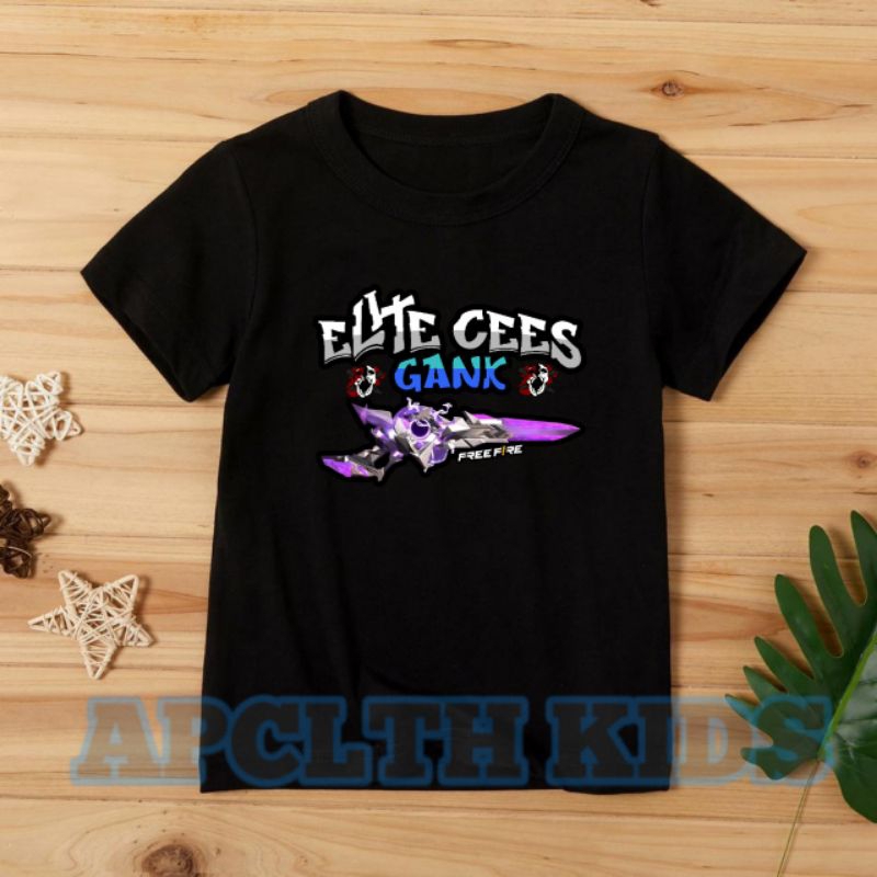 Kaos Baju Anak Laki Laki Perempuan Elite Cees Gank Freefire FF Gaming